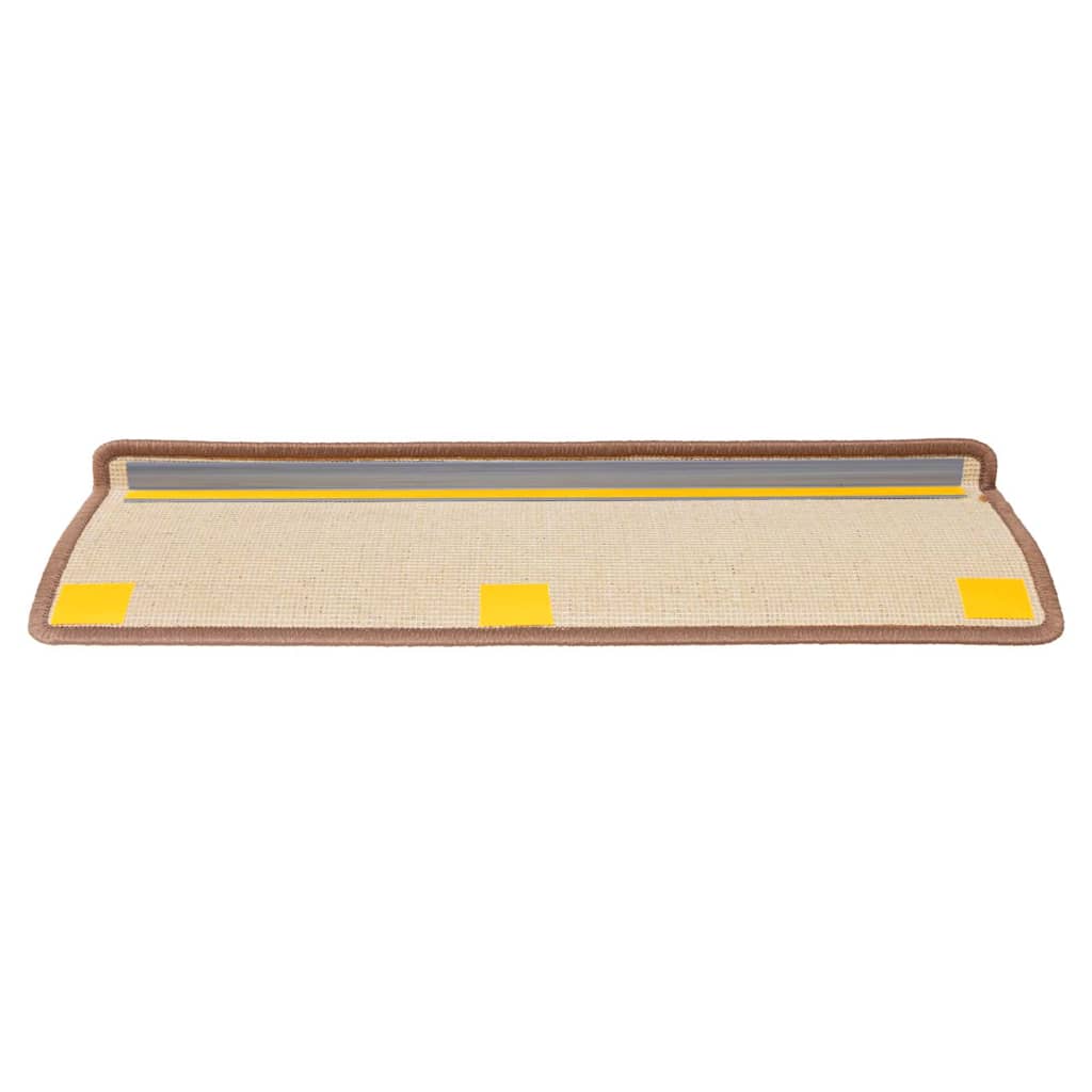 Tappetini per scale 30 pz 65x21x4 cm Marrone Bordo rettangolare