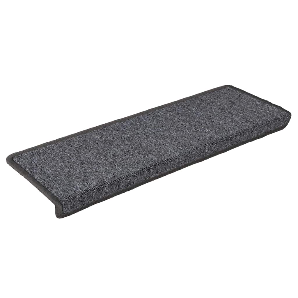 Tappetini per scale 30 pz 65x21x4 cm Grigio scuro Bordo rettangolare