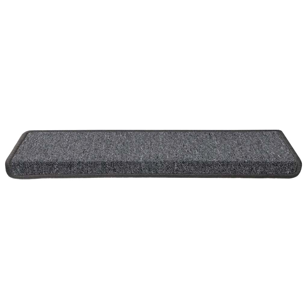 Tappetini per scale 30 pz 65x21x4 cm Grigio scuro Bordo rettangolare