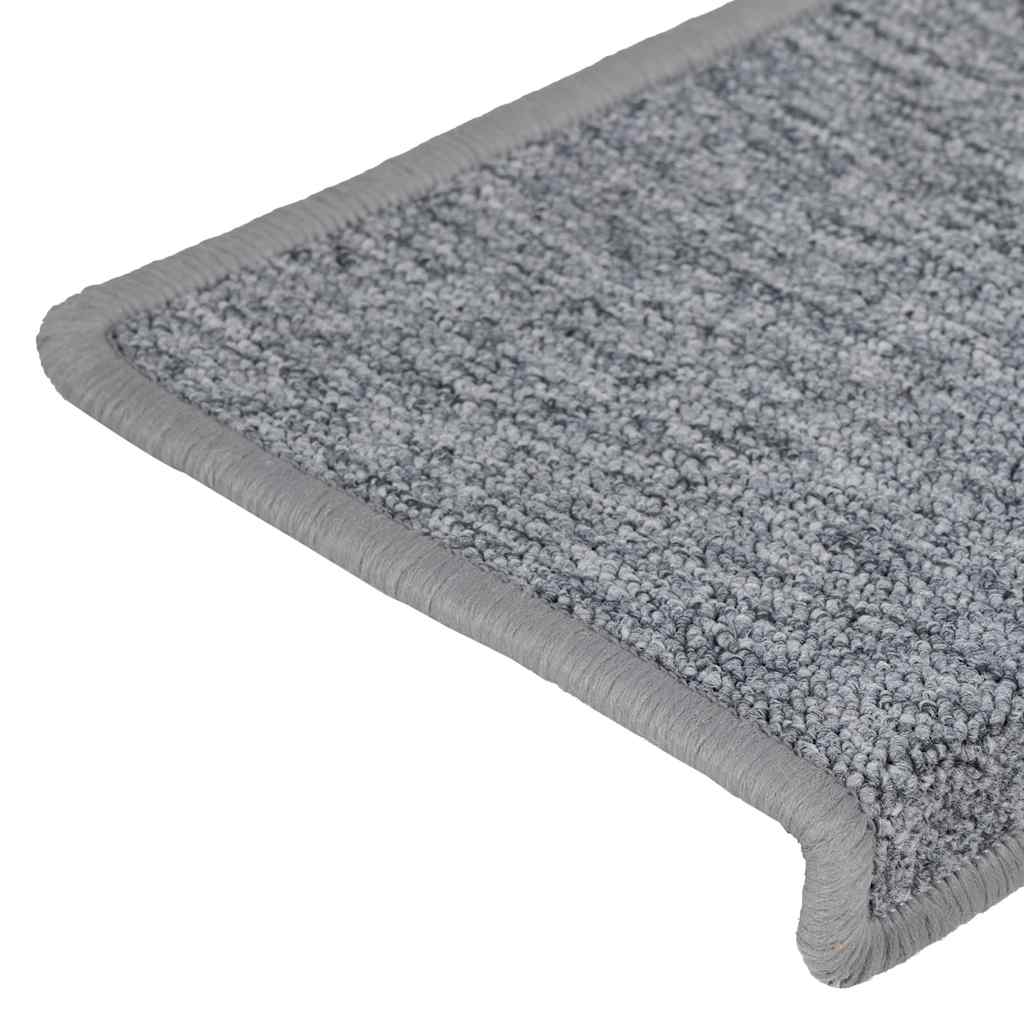 Tappetini per scale 30 pz 65x21x4 cm Bianco e Grigio Bordo rettangolare