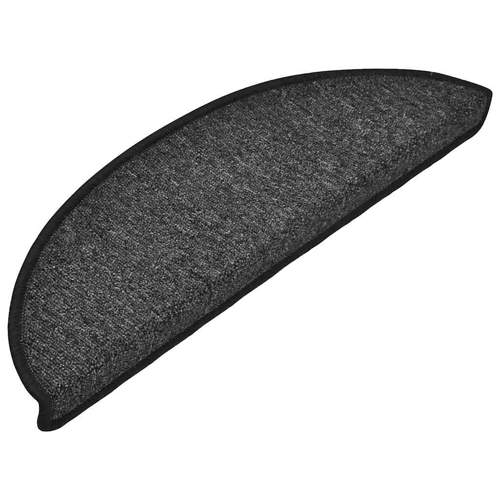 Tappetini per scale 20 pz 56x17x3 cm Antracite Semicircolari