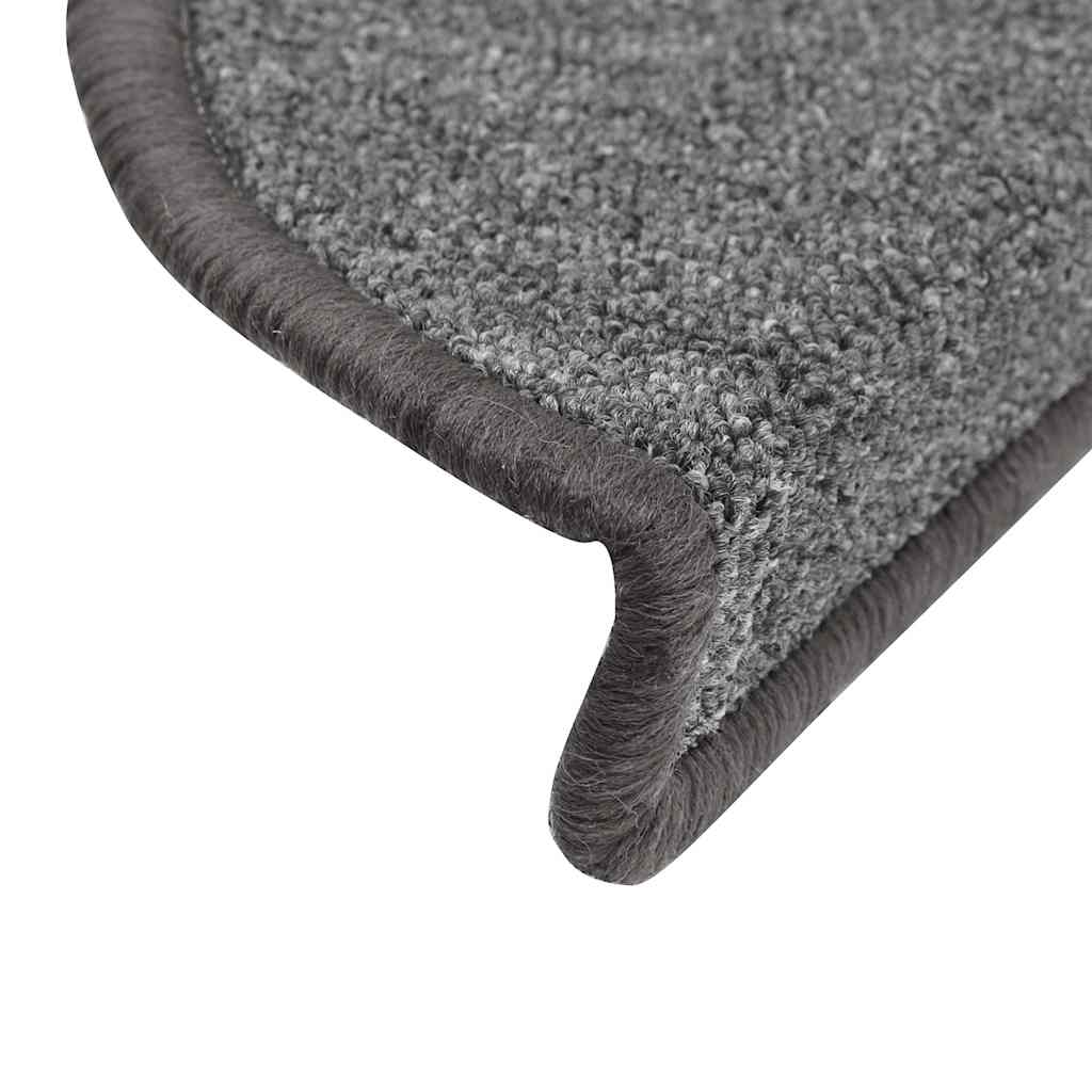 Tappetini per scale 20 pz 56x17x3 cm Grigio scuro Semicircolari