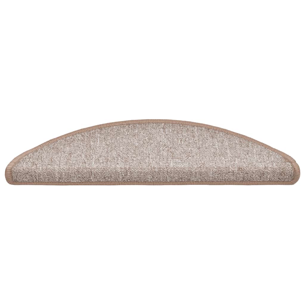 Tappetini per scale 20 pz 56x17x3 cm Marrone chiaro Semicircolari