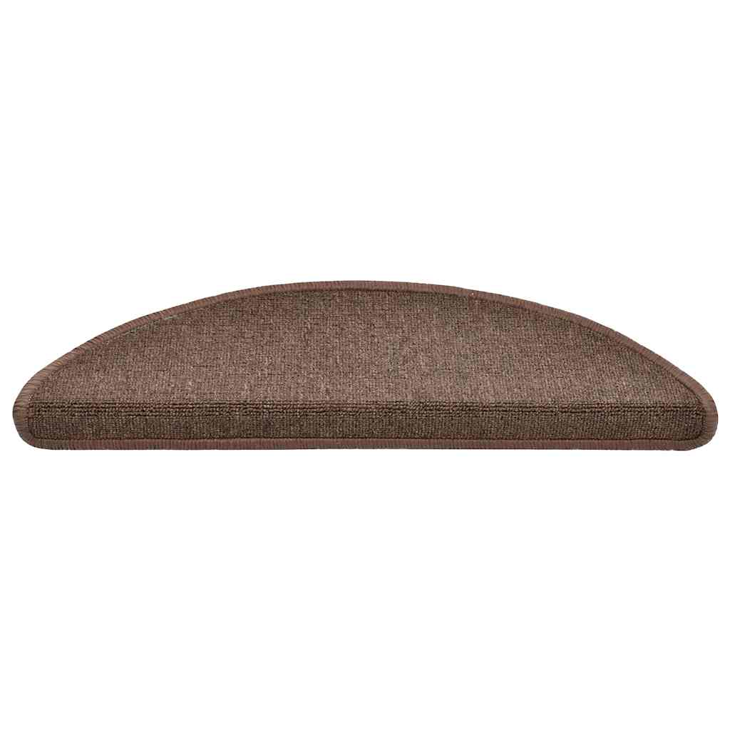 Tappetini per scale 20 pz 56x17x3 cm Marrone caffè Semicircolari