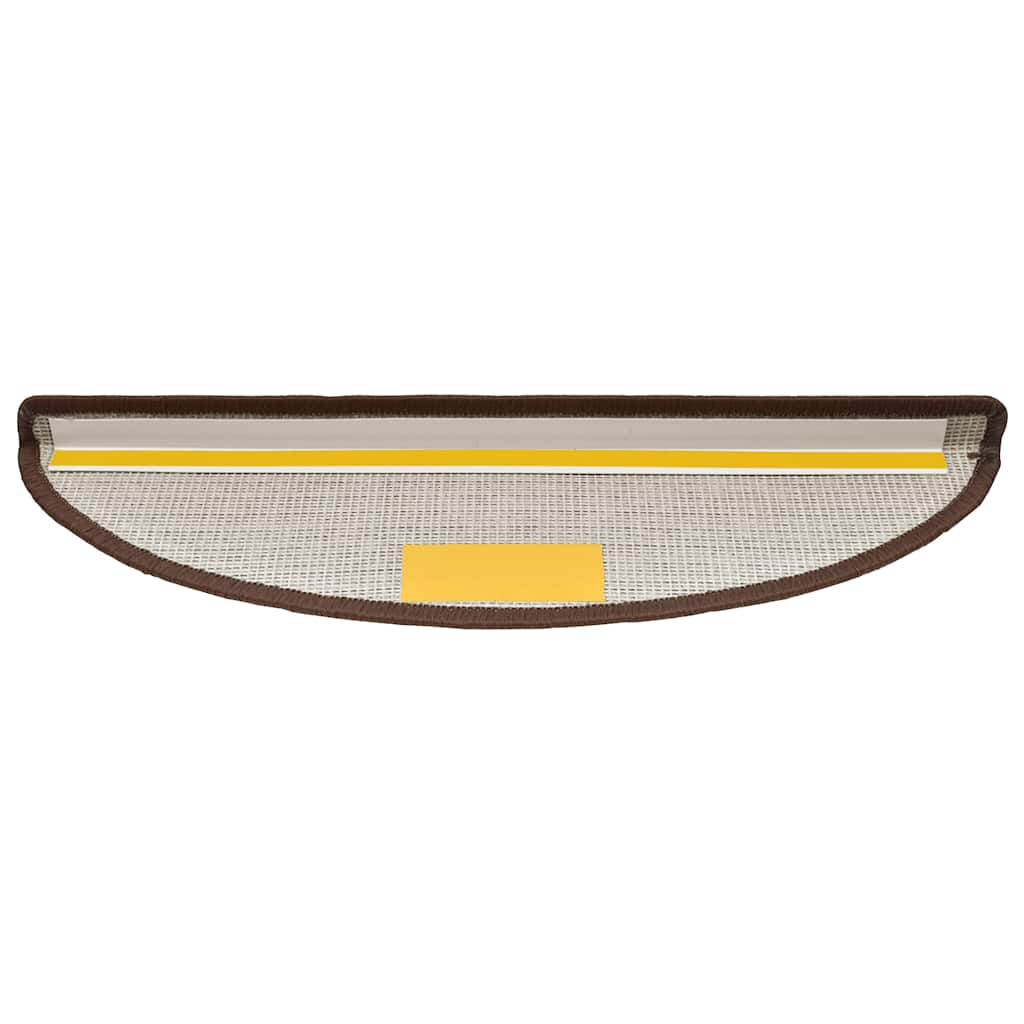 Tappetini per scale 20 pz 56x17x3 cm Marrone caffè Semicircolari