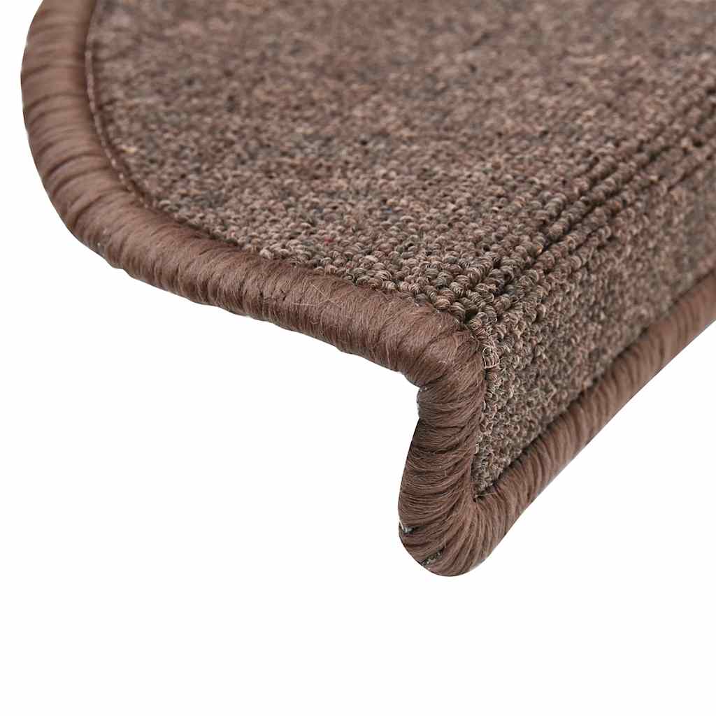 Tappetini per scale 20 pz 56x17x3 cm Marrone caffè Semicircolari