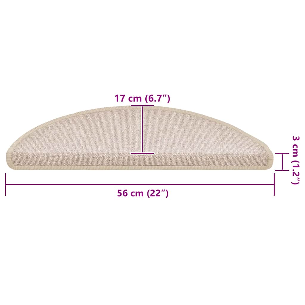 Tappetini per scale 20 pz 56x17x3 cm tortora semicircolari