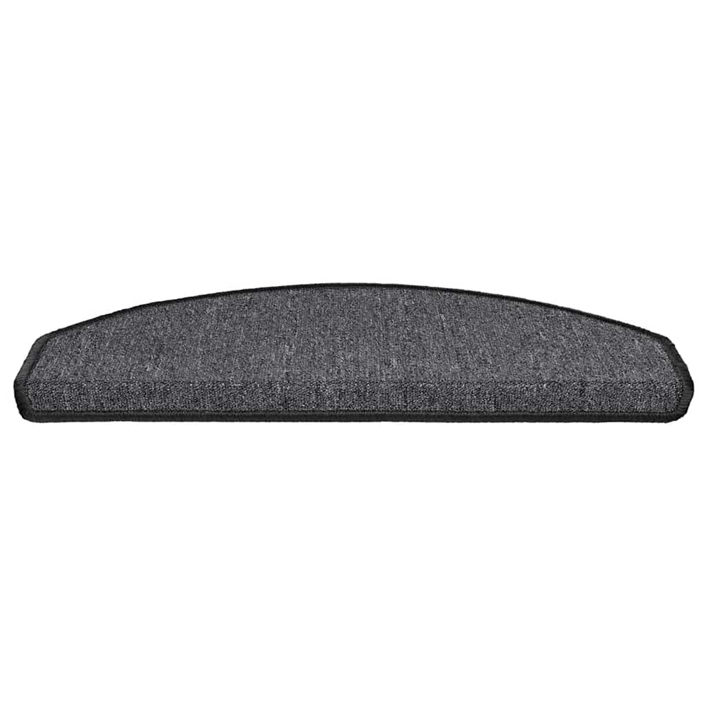 Tappetini per scale 20 pz 65x24x4 cm Antracite Semicircolari Grandi