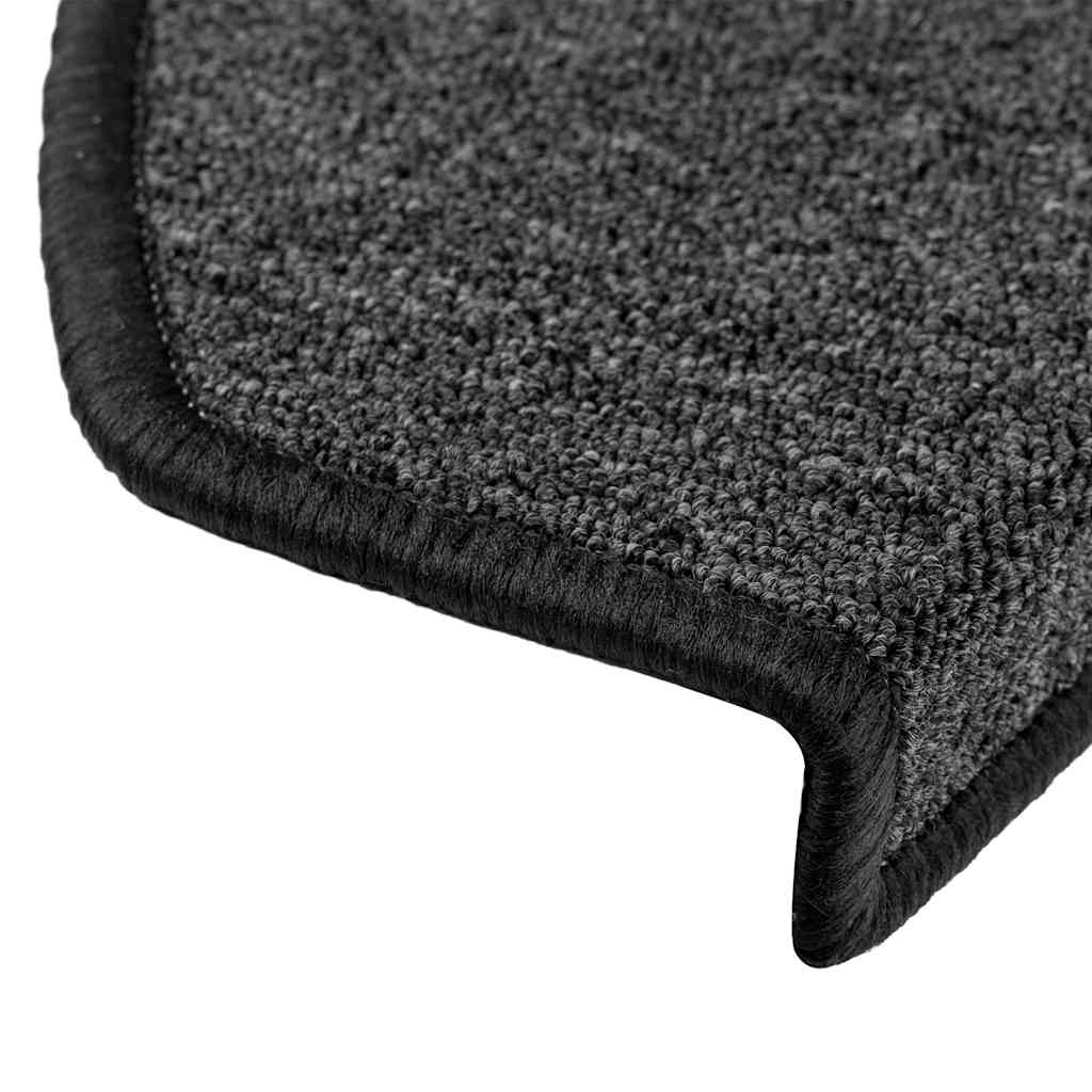 Tappetini per scale 20 pz 65x24x4 cm Antracite Semicircolari Grandi