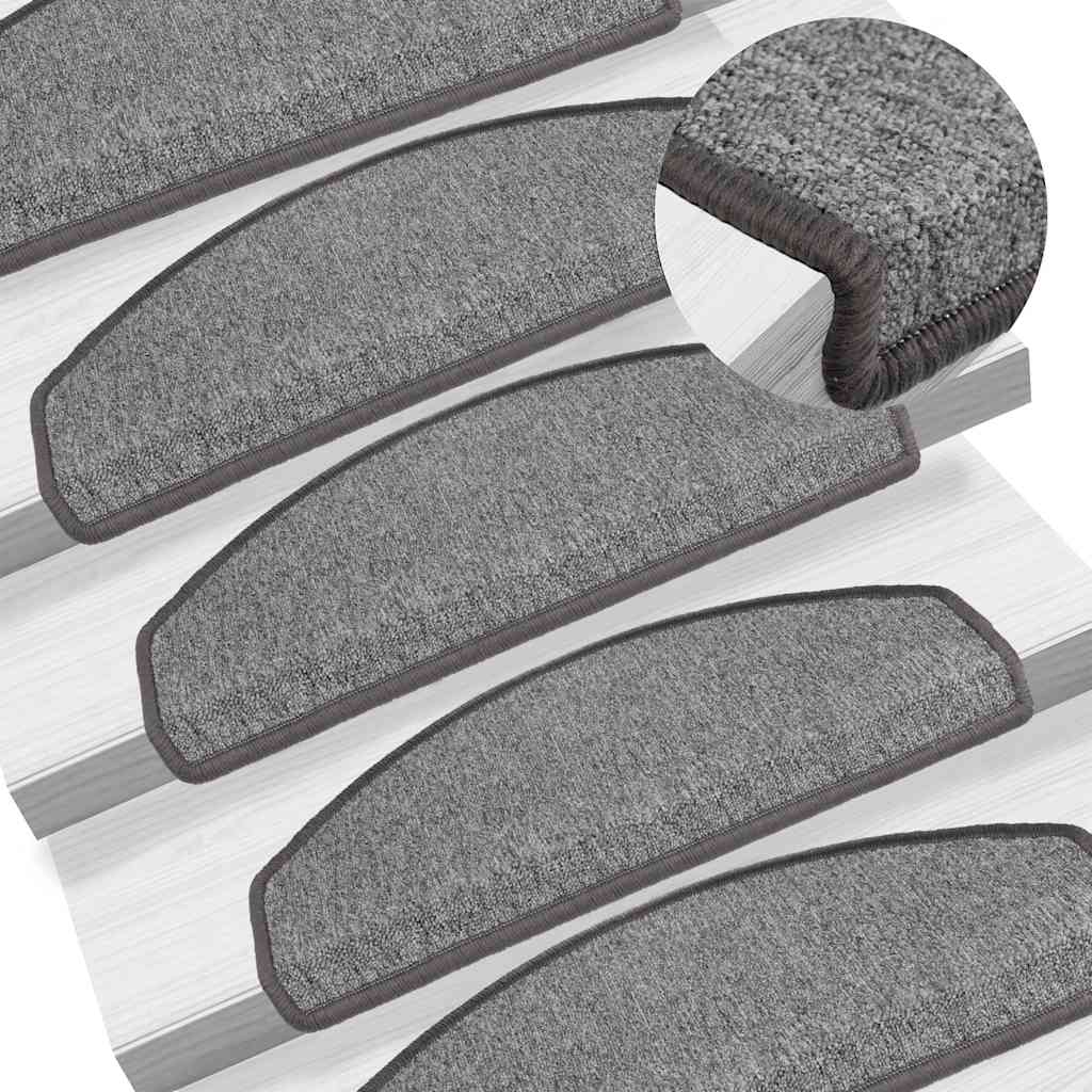 Tappetini per scale 20 pz 65x24x4 cm Grigio scuro Semicircolari Grandi