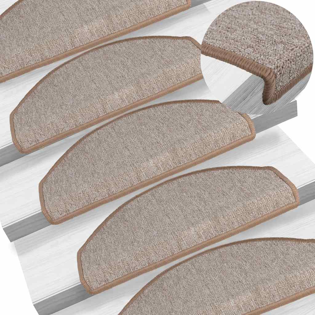 Tappetini per scale 20 pz 65x24x4 cm Marrone chiaro Semicircolari Grandi