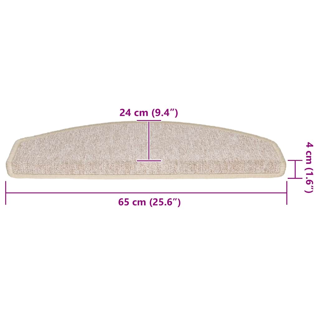 Tappetini per scale 20 pz 65x24x4 cm tortora semicircolari grandi