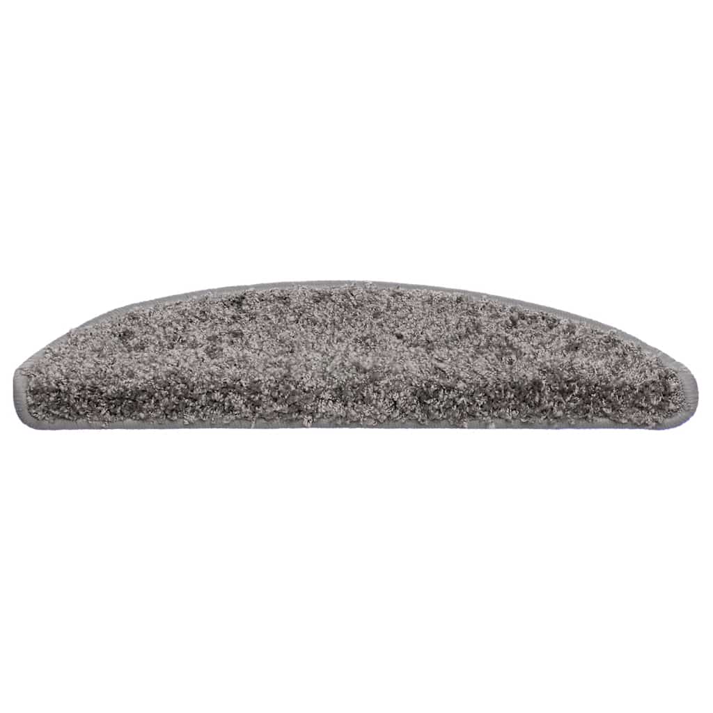 Tappetini per scale 30 pz 56x17x3 cm Grigio Semicircolari