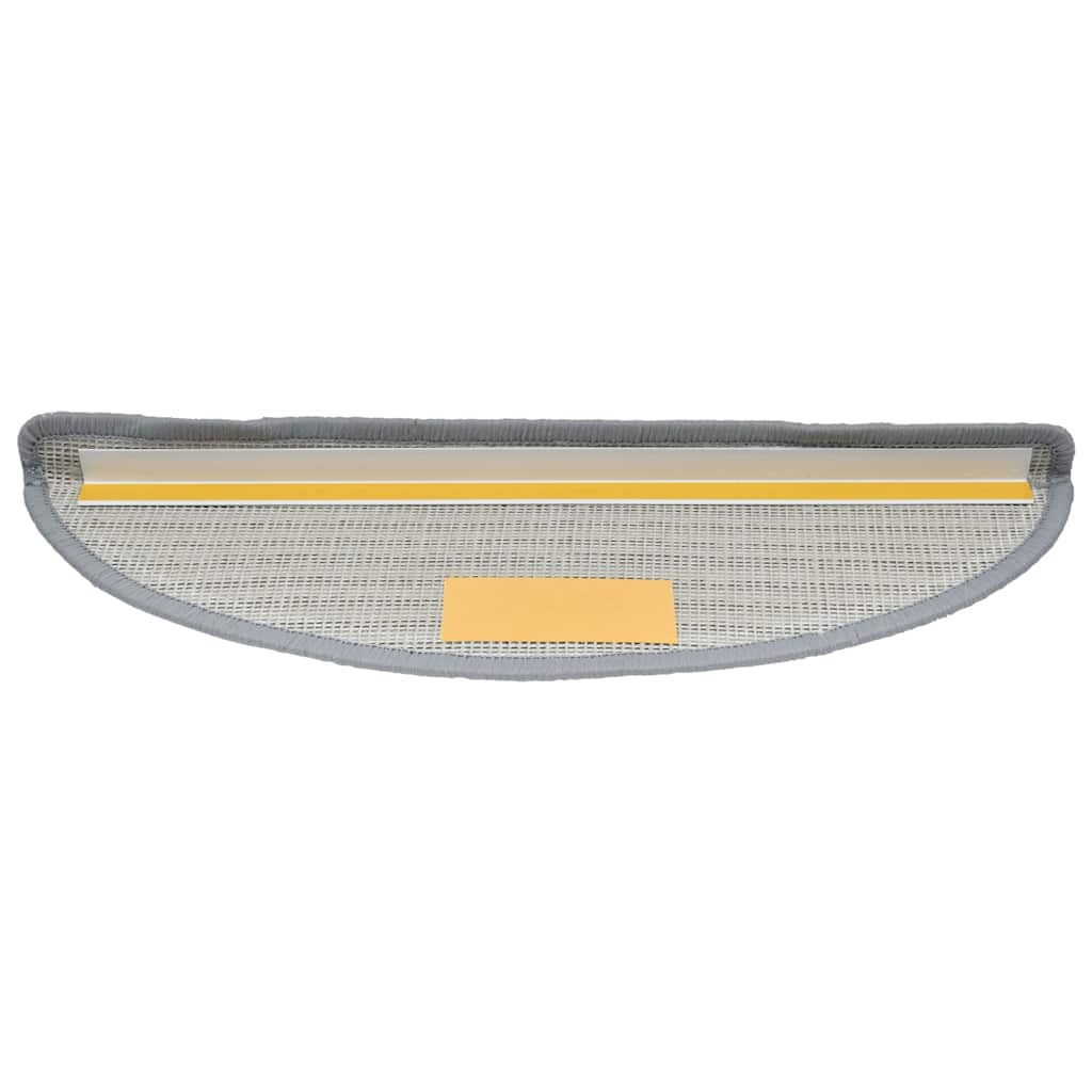 Tappetini per scale 30 pz 56x17x3 cm Grigio Semicircolari