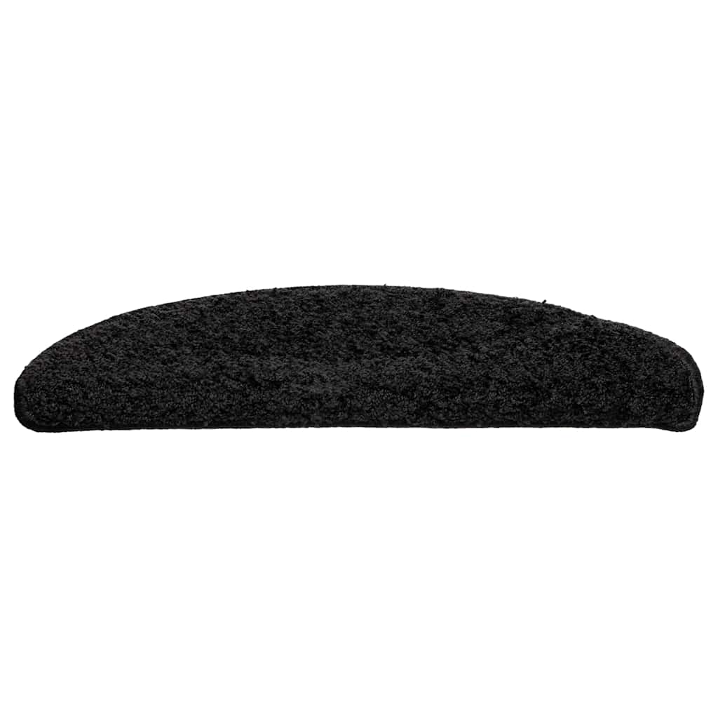 Tappetini per scale 30 pz 56x17x3 cm Nero Semicircolari