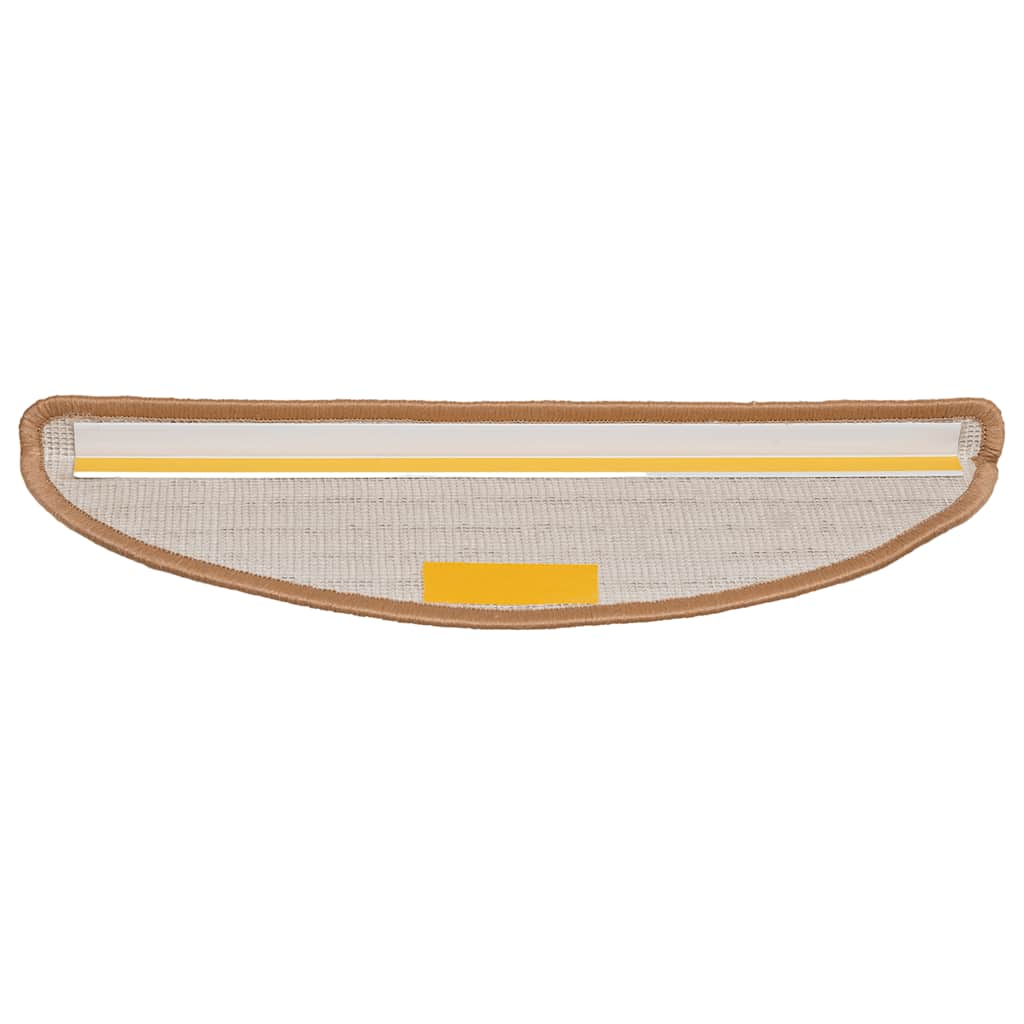 Tappetini per scale 30 pz 56x17x3 cm Beige Semicircolari