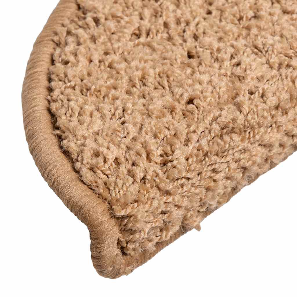 Tappetini per scale 30 pz 56x17x3 cm Beige Semicircolari