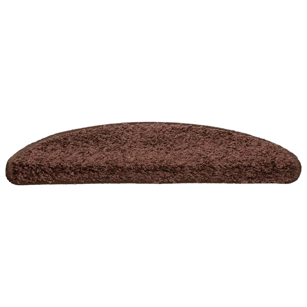Tappetini per scale 30 pz 56x17x3 cm Marrone Semicircolari