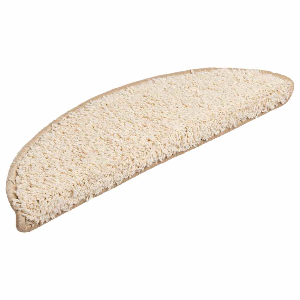Tappetini per scale 30 pz 56x17x3 cm Crema Semicircolari