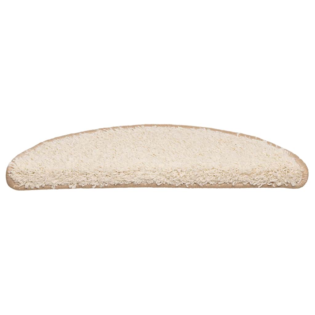 Tappetini per scale 30 pz 56x17x3 cm Crema Semicircolari