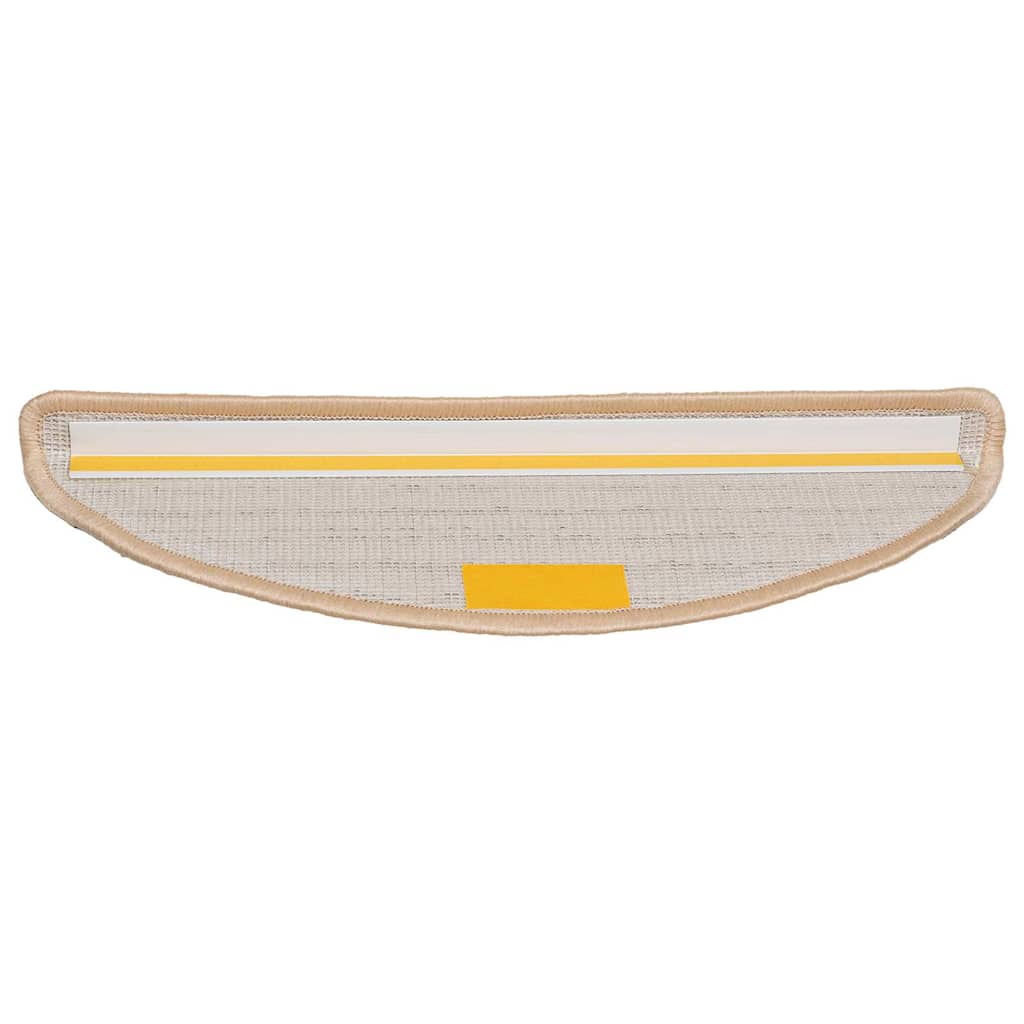 Tappetini per scale 30 pz 56x17x3 cm Crema Semicircolari