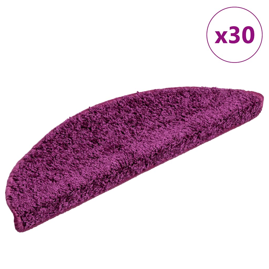 Tappetini per scale 30 pz 56x17x3 cm Viola Semicircolari