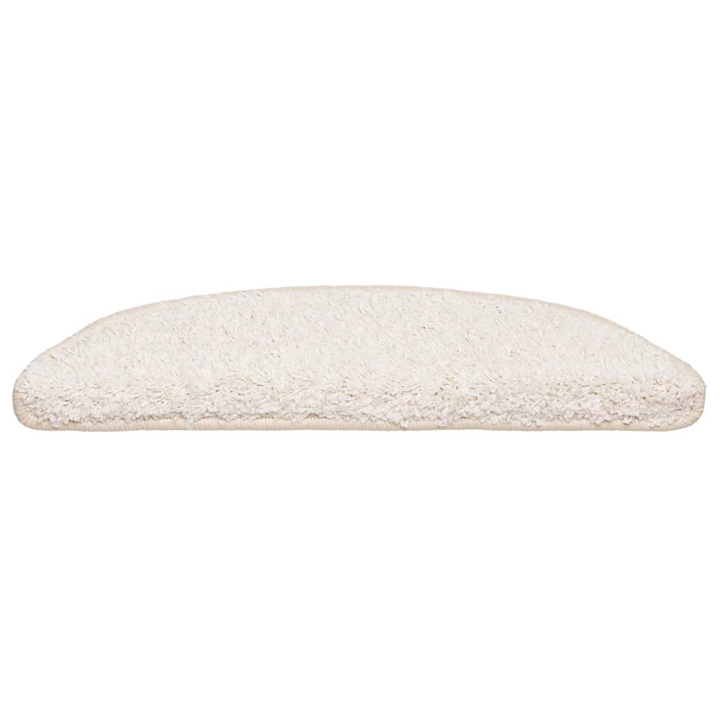 Tappetini per scale 30 pz 56x17x3 cm Bianco Semicircolari
