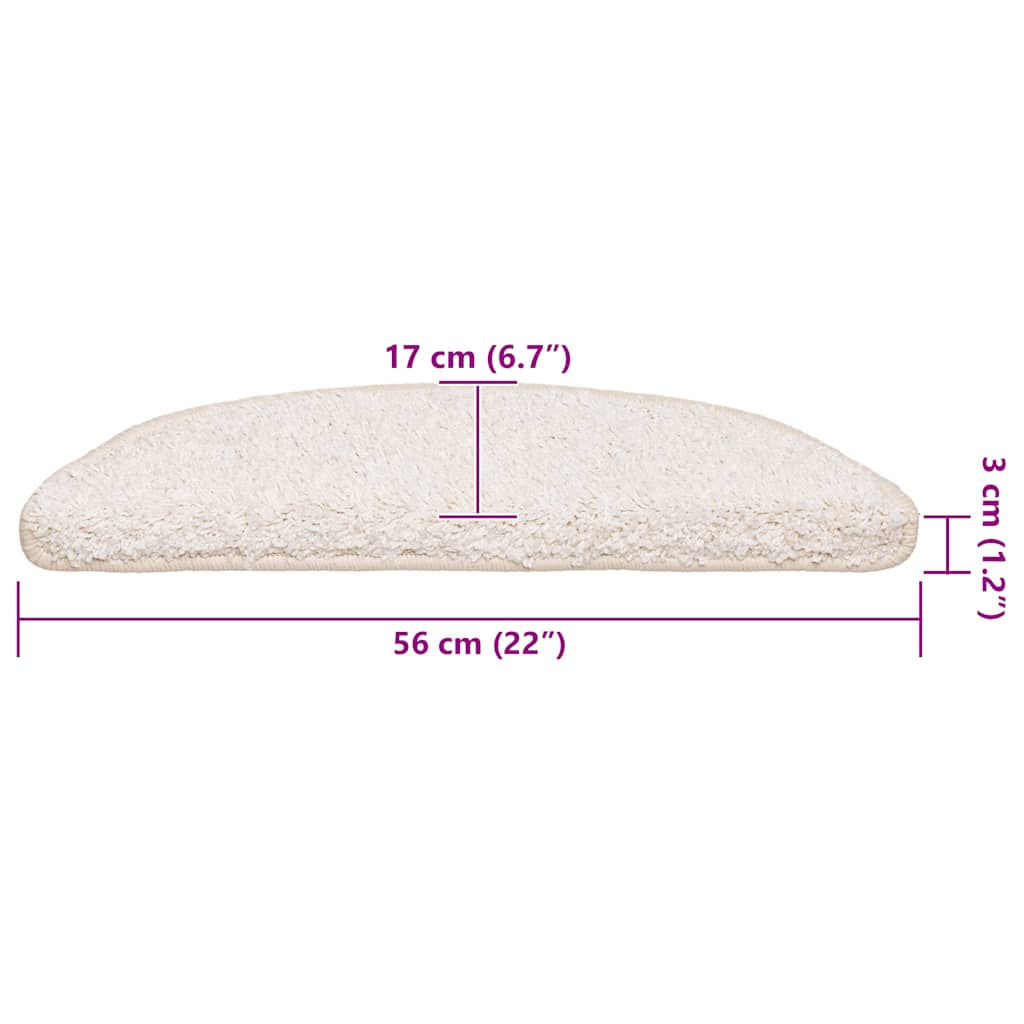 Tappetini per scale 30 pz 56x17x3 cm Bianco Semicircolari