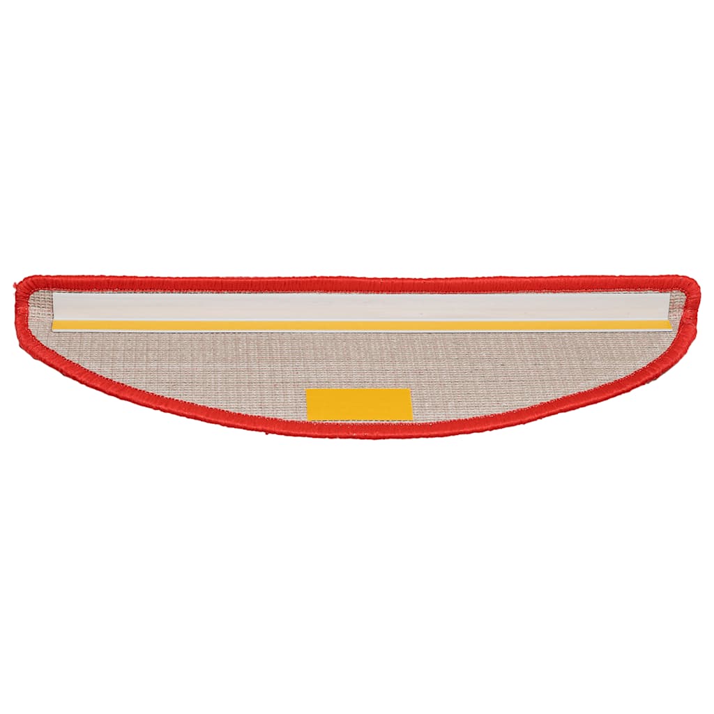 Tappetini per scale 30 pz 56x17x3 cm rossi semicircolari