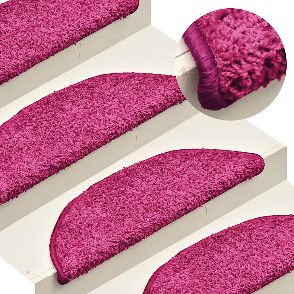Tappetini per scale 30 pz 56x17x3 cm rosa semicircolari