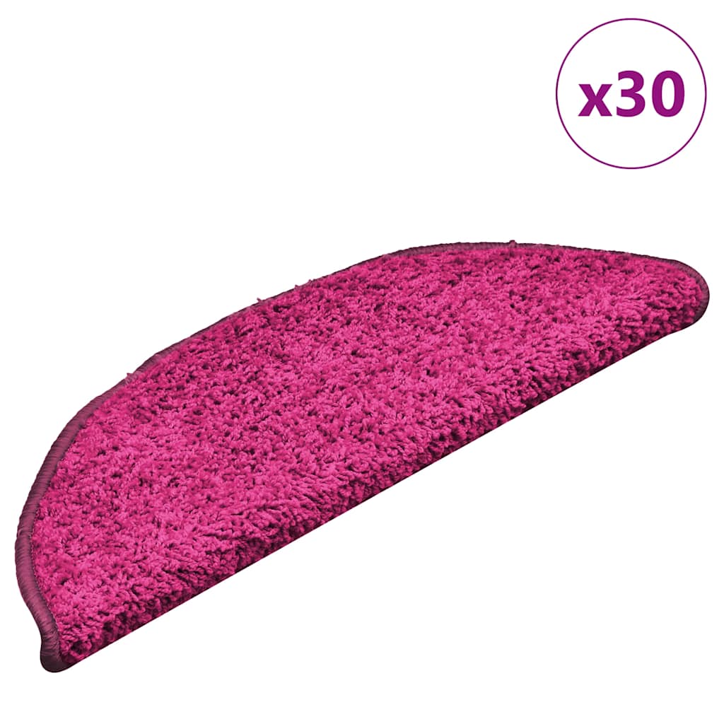 Tappetini per scale 30 pz 56x17x3 cm rosa semicircolari