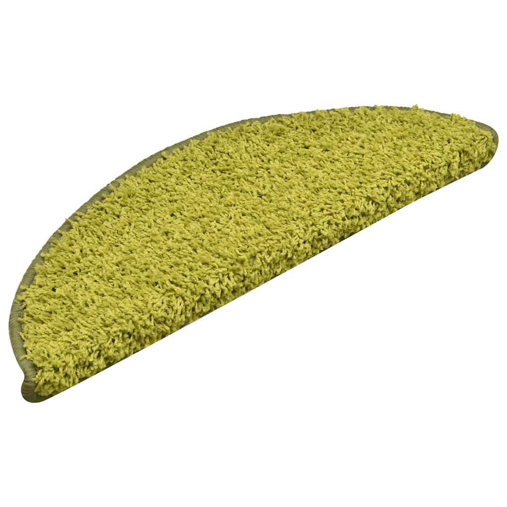Tappetini per scale 30 pz 56x17x3 cm Verde Semicircolari
