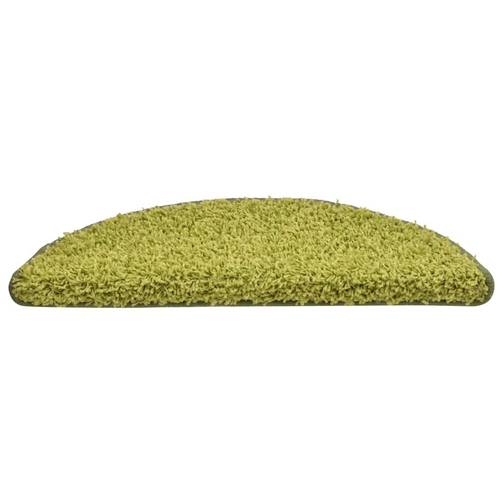 Tappetini per scale 30 pz 56x17x3 cm Verde Semicircolari