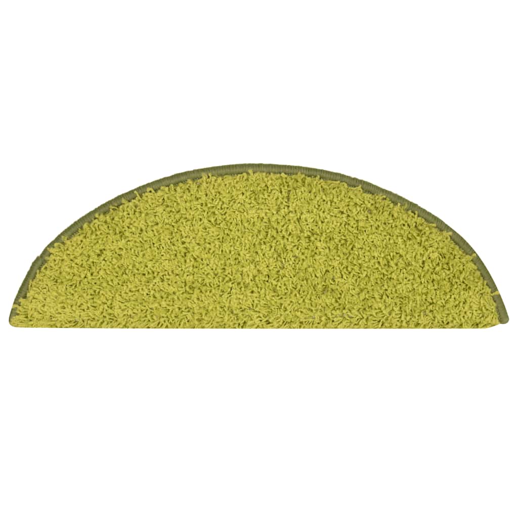 Tappetini per scale 30 pz 56x17x3 cm Verde Semicircolari