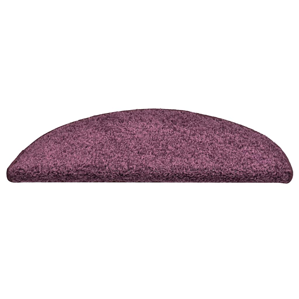 Tappetini per scale 30 pz 56x17x3 cm Viola scuro semicircolari