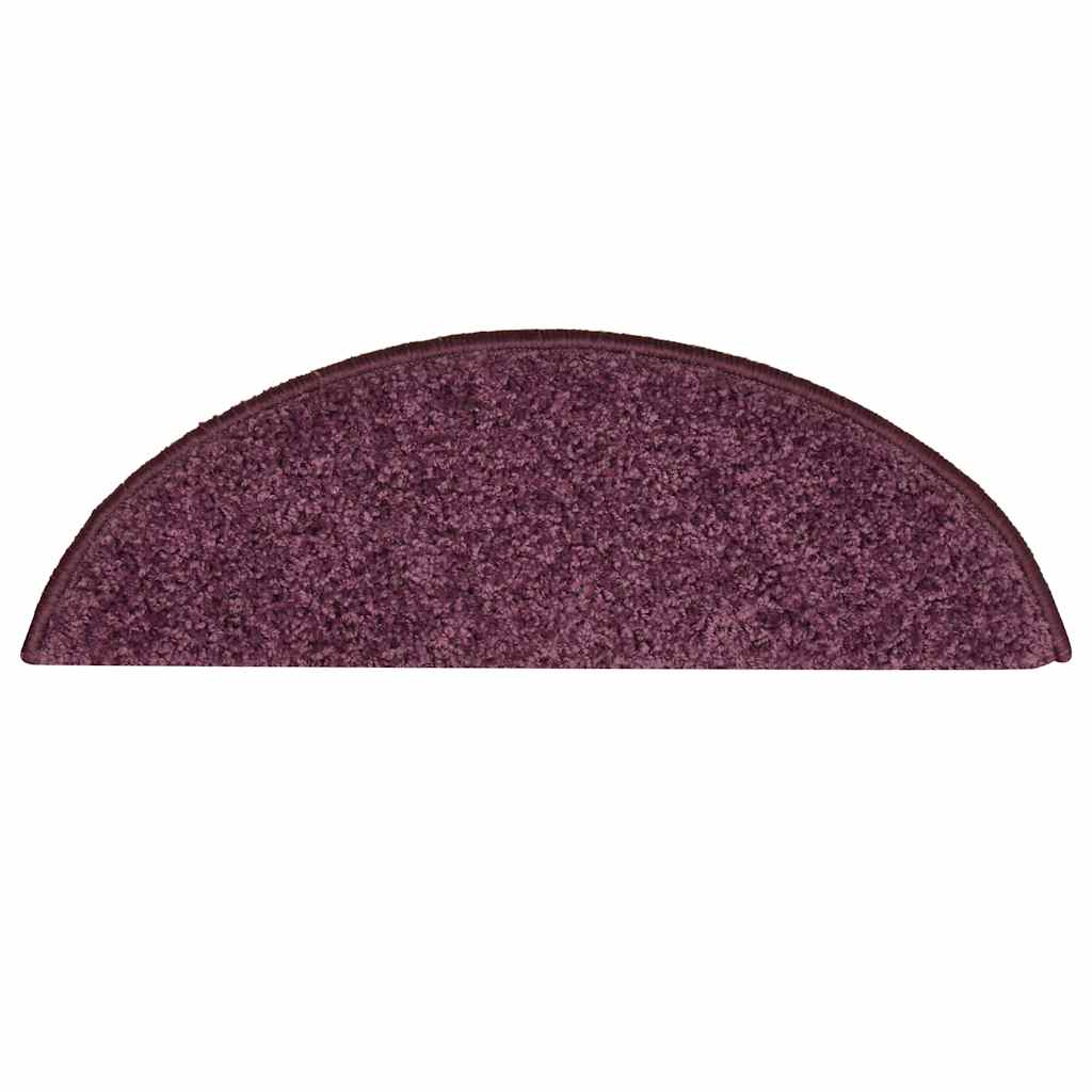 Tappetini per scale 30 pz 56x17x3 cm Viola scuro semicircolari