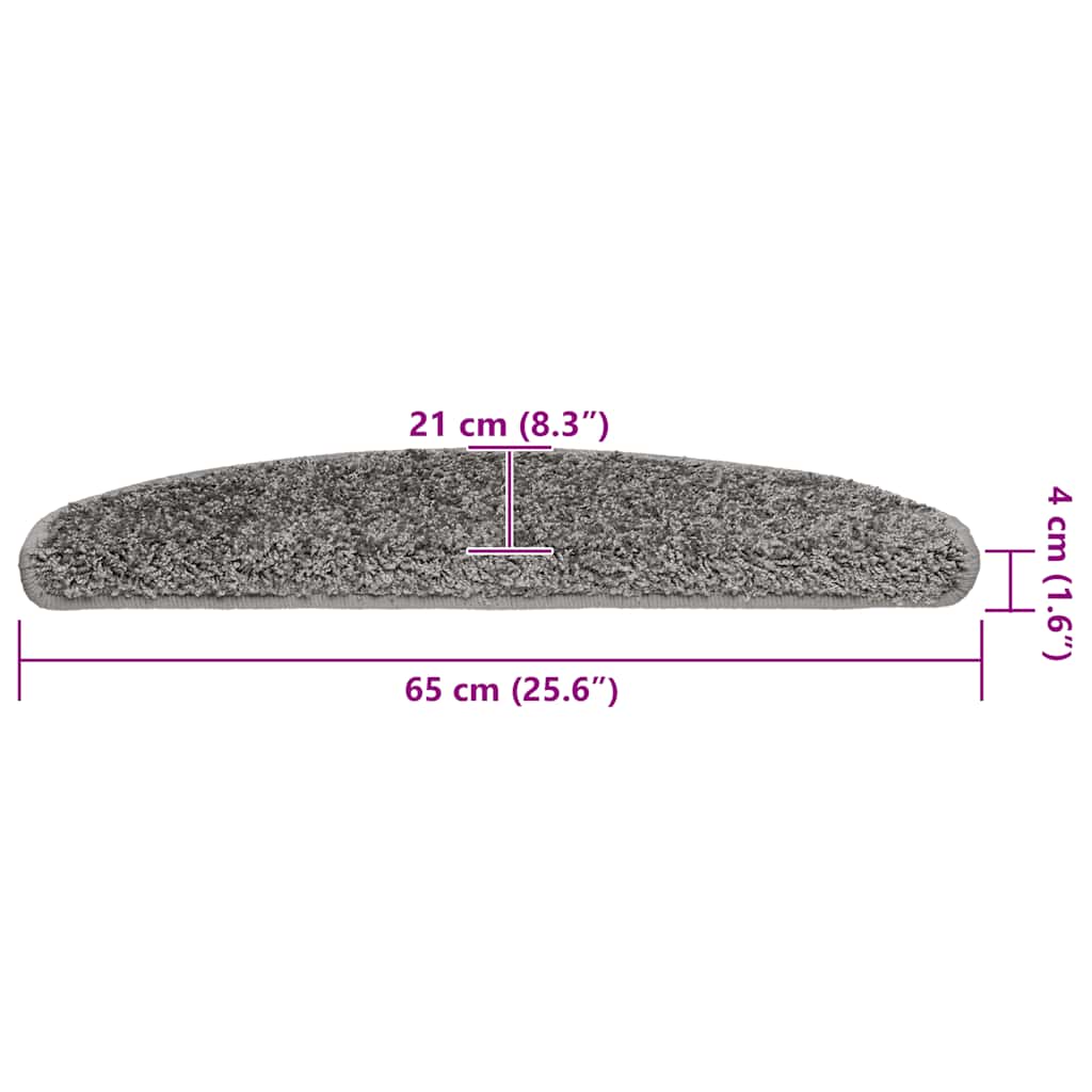 Tappetini per scale 30 pz 65x21x4 cm Grigio Semicircolari Grandi
