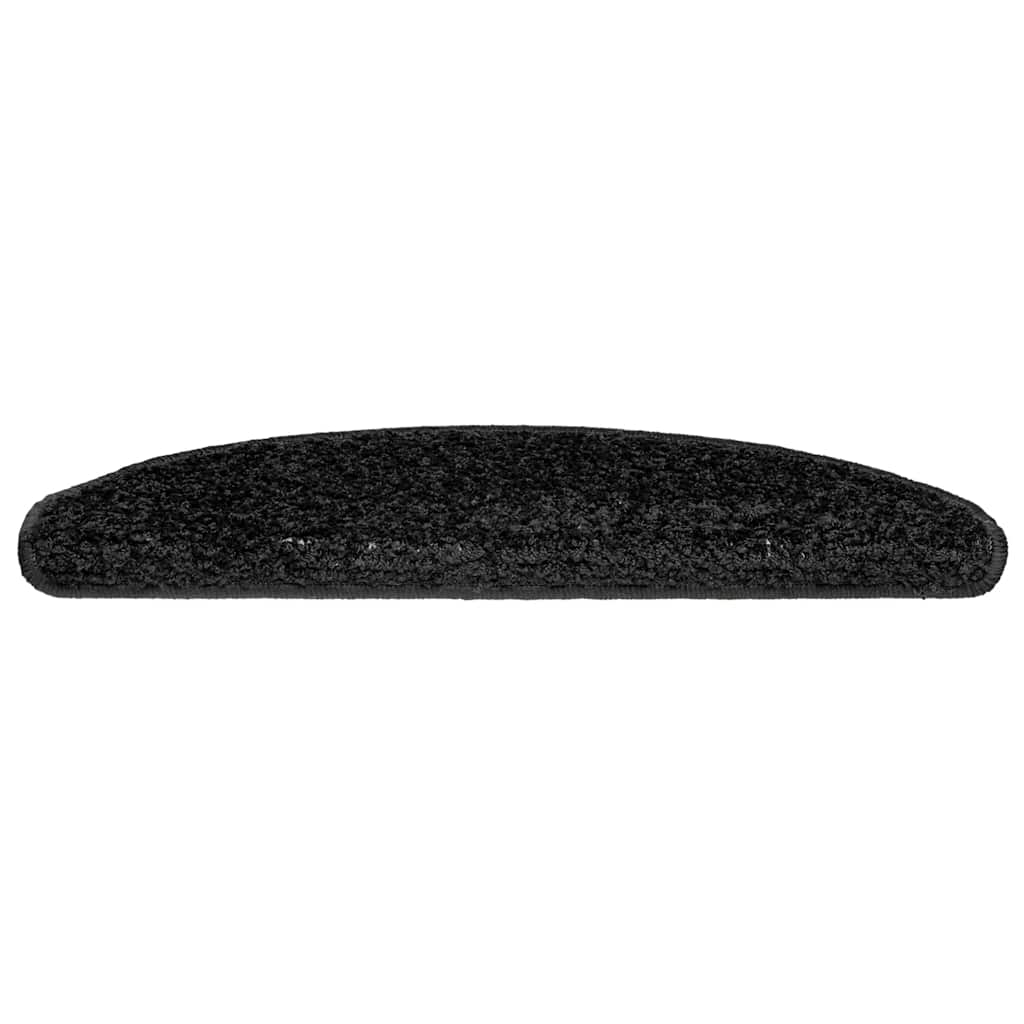 Tappetini per scale 30 pz 65x21x4 cm Nero Semicircolari Grandi