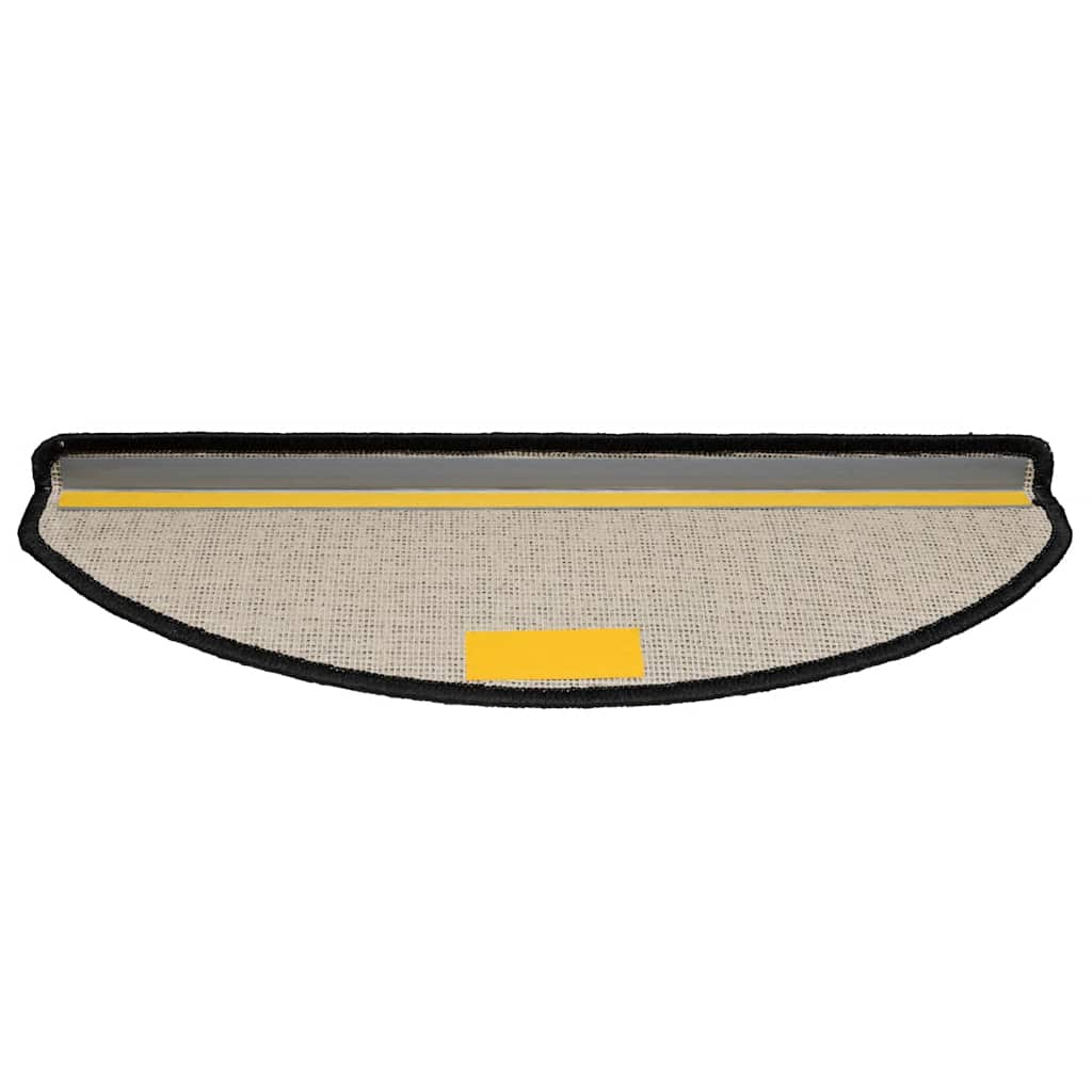 Tappetini per scale 30 pz 65x21x4 cm Nero Semicircolari Grandi