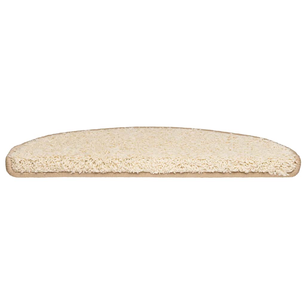 Tappetini per scale 30 pz 65x21x4 cm Crema Semicircolari Grandi