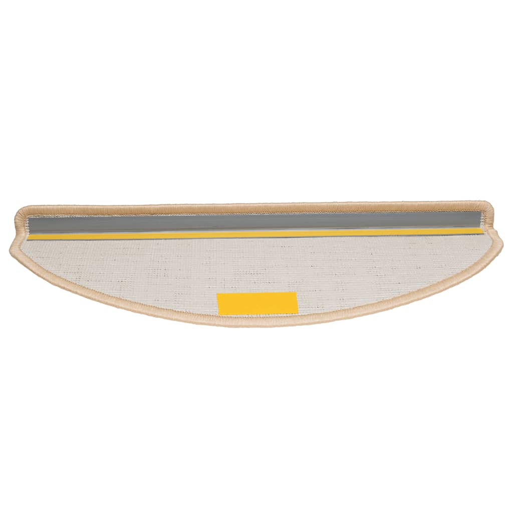 Tappetini per scale 30 pz 65x21x4 cm Crema Semicircolari Grandi