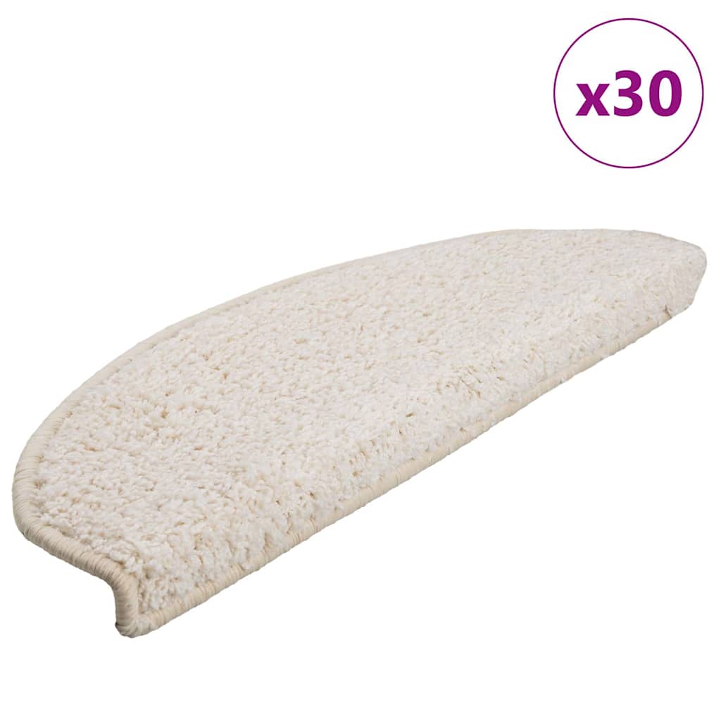Tappetini per scale 30 pz 65x21x4 cm Bianco Semicircolari Grandi