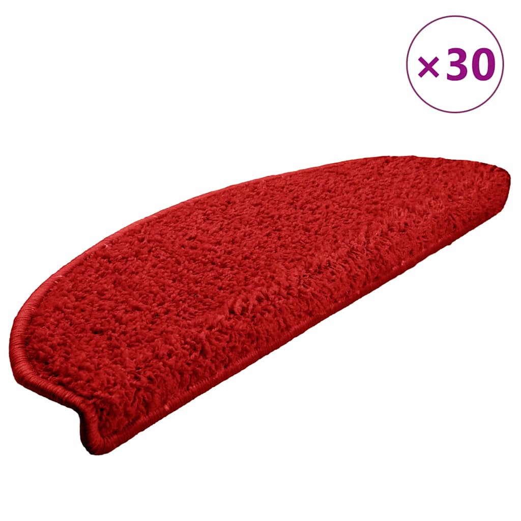 Tappetini per scale 30 pz 65x21x4 cm rossi semicircolari grandi