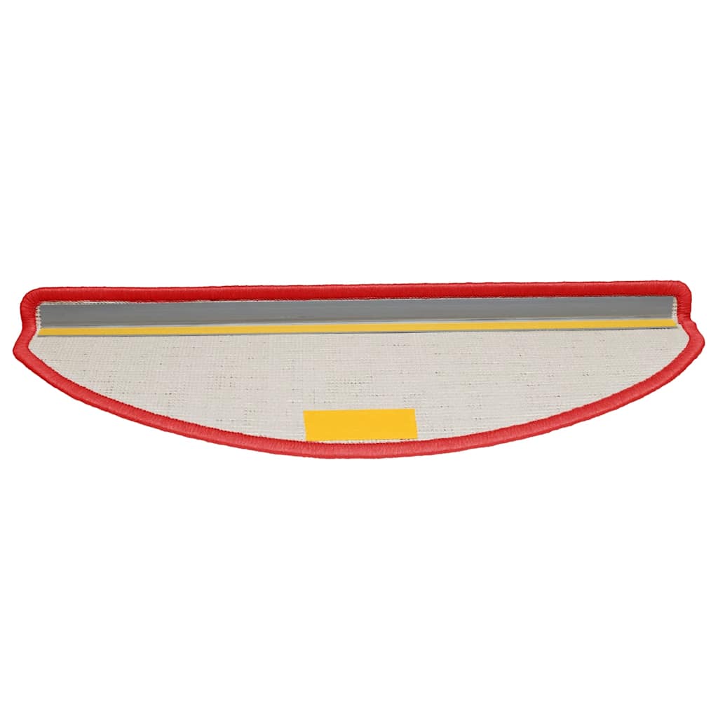 Tappetini per scale 30 pz 65x21x4 cm rossi semicircolari grandi