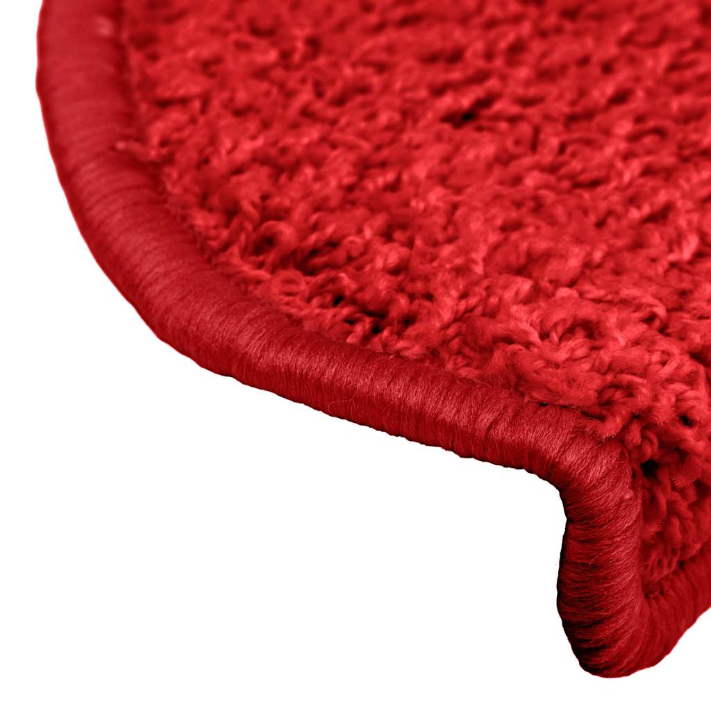 Tappetini per scale 30 pz 65x21x4 cm rossi semicircolari grandi