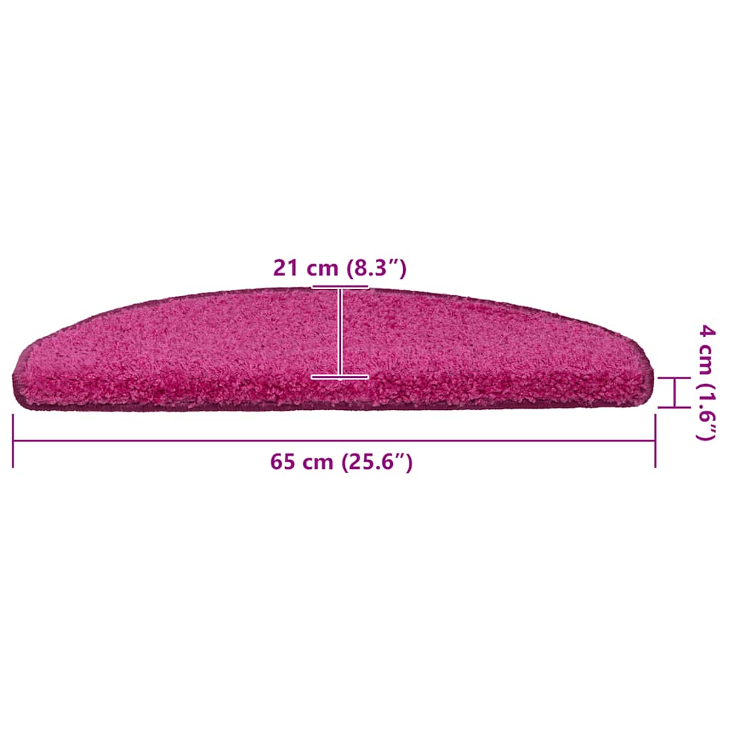 Tappetini per scale 30 pz 65x21x4 cm rosa semicircolari grandi