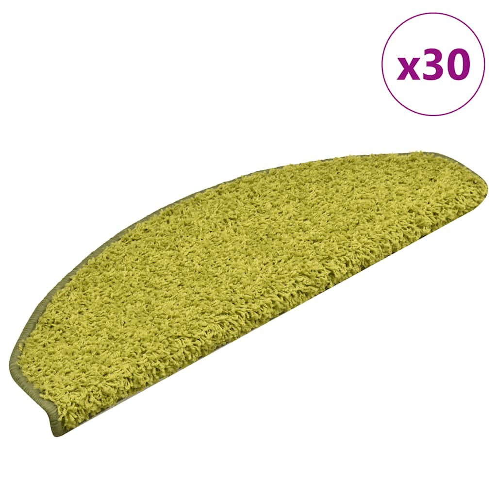 Tappetini per scale 30 pz 65x21x4 cm Verde Semicircolari Grandi