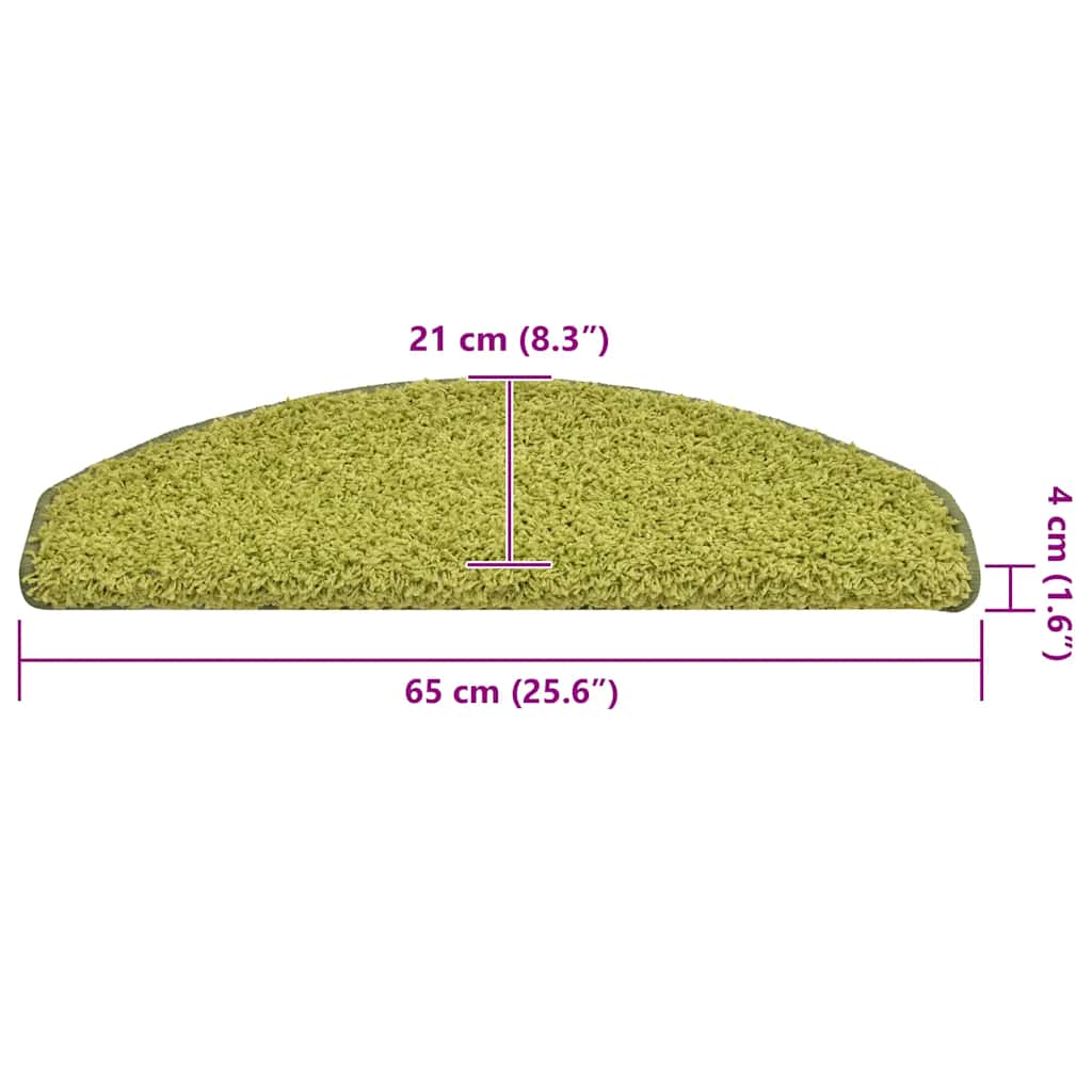 Tappetini per scale 30 pz 65x21x4 cm Verde Semicircolari Grandi