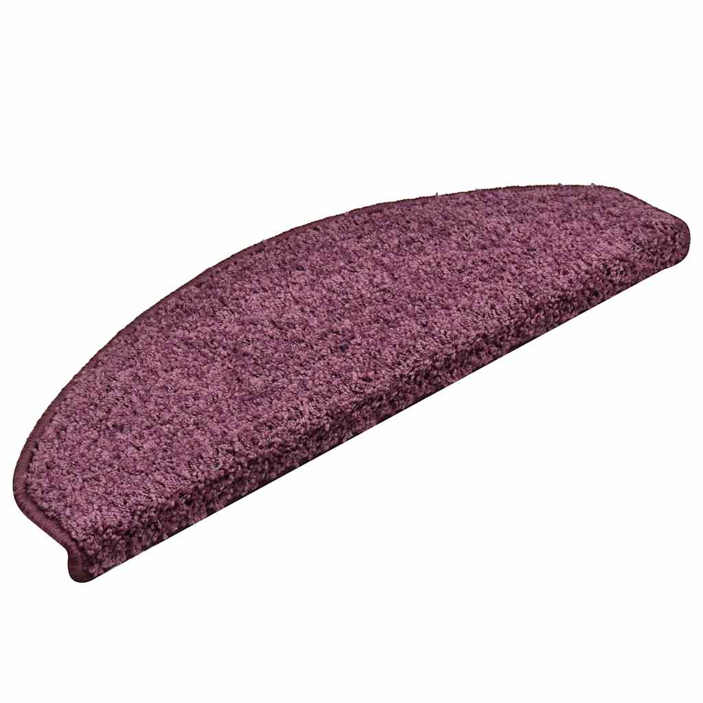 Tappetini per scale 30 pz 65x21x4 cm Viola scuro Semicircolari Grandi