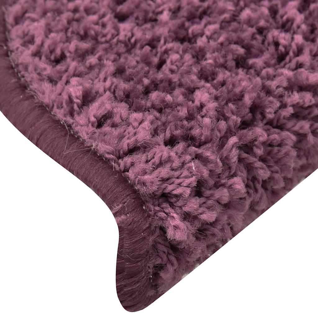 Tappetini per scale 30 pz 65x21x4 cm Viola scuro Semicircolari Grandi